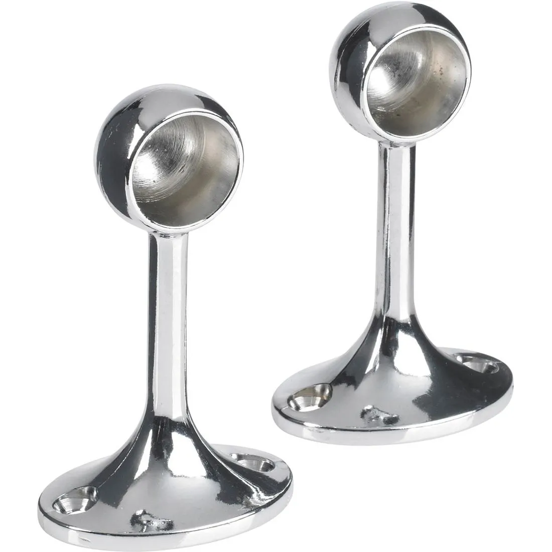 Colorail Deluxe End Bracket Chrome 19mm Pk 2