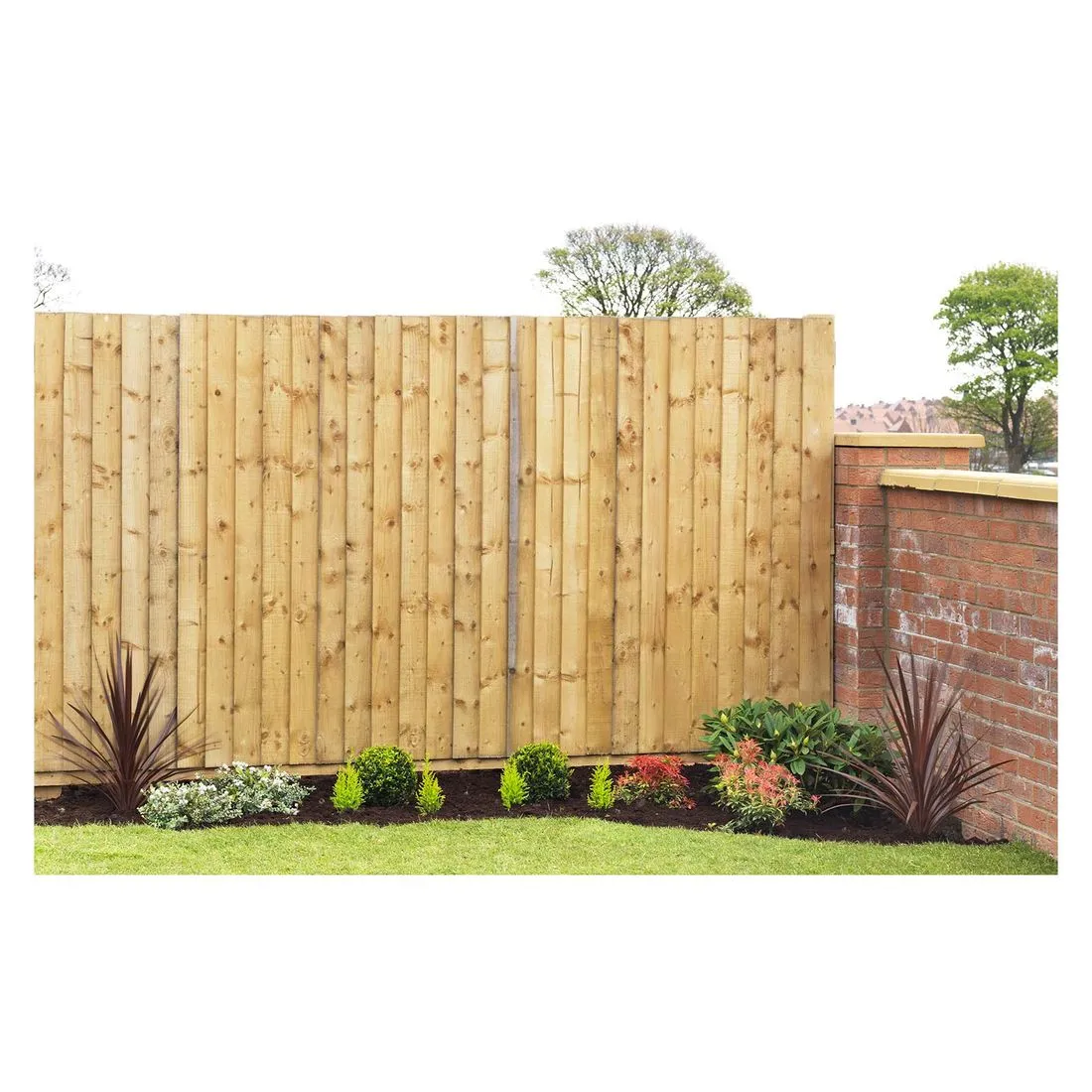 Treated Green Feather Edge Fence Board 125 x 22mm x 1.8m
