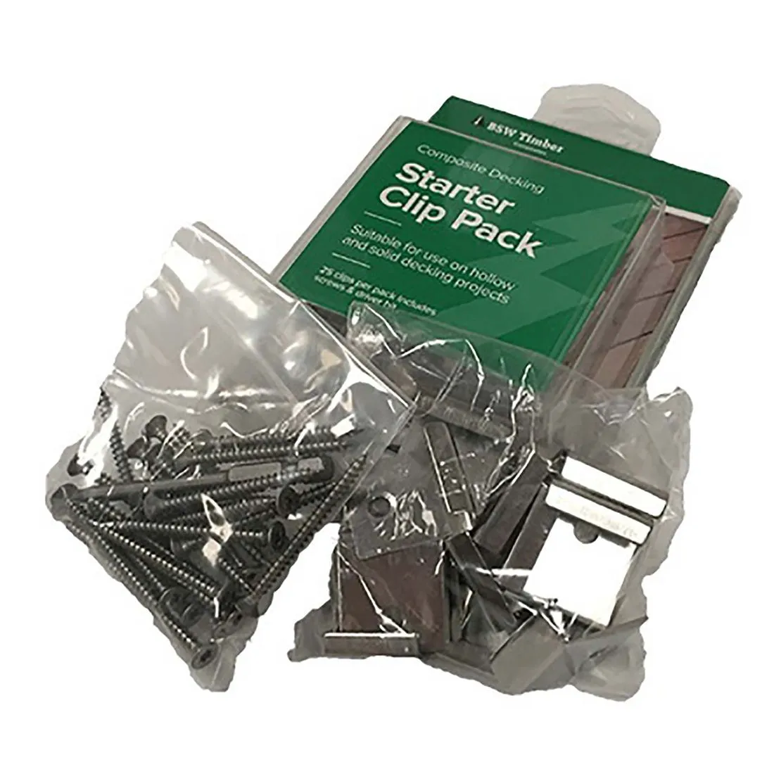 Composite Deck Board Hidden Starter Clip and Driver Bit Pack of 25