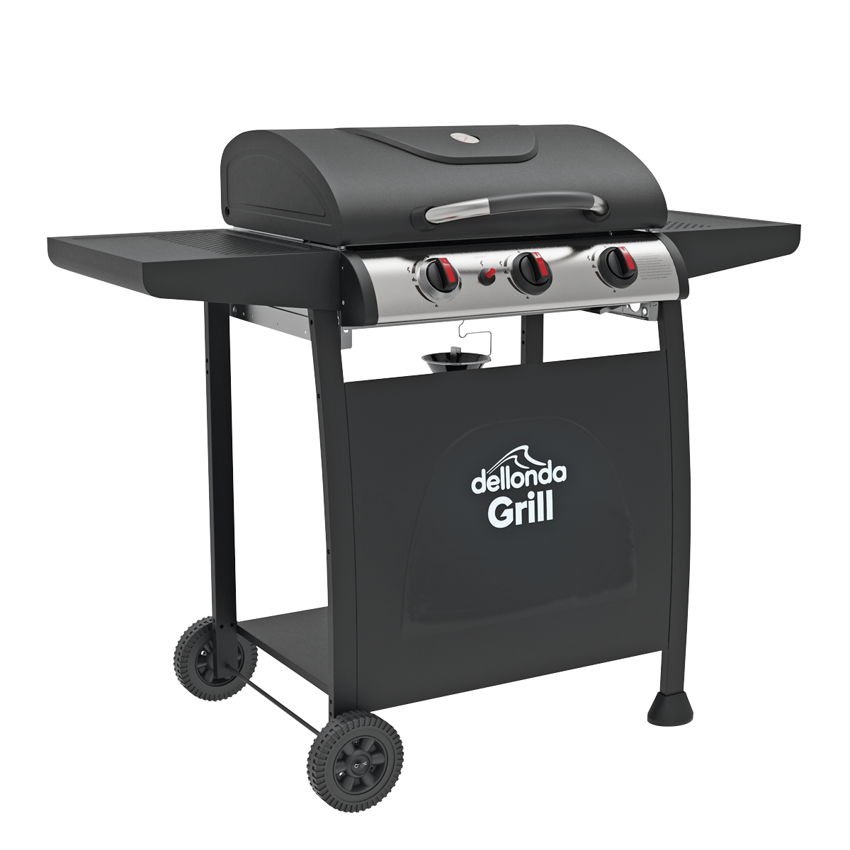 Dellonda 3 Burner Gas BBQ Grill with Piezo Ignition & Thermometer