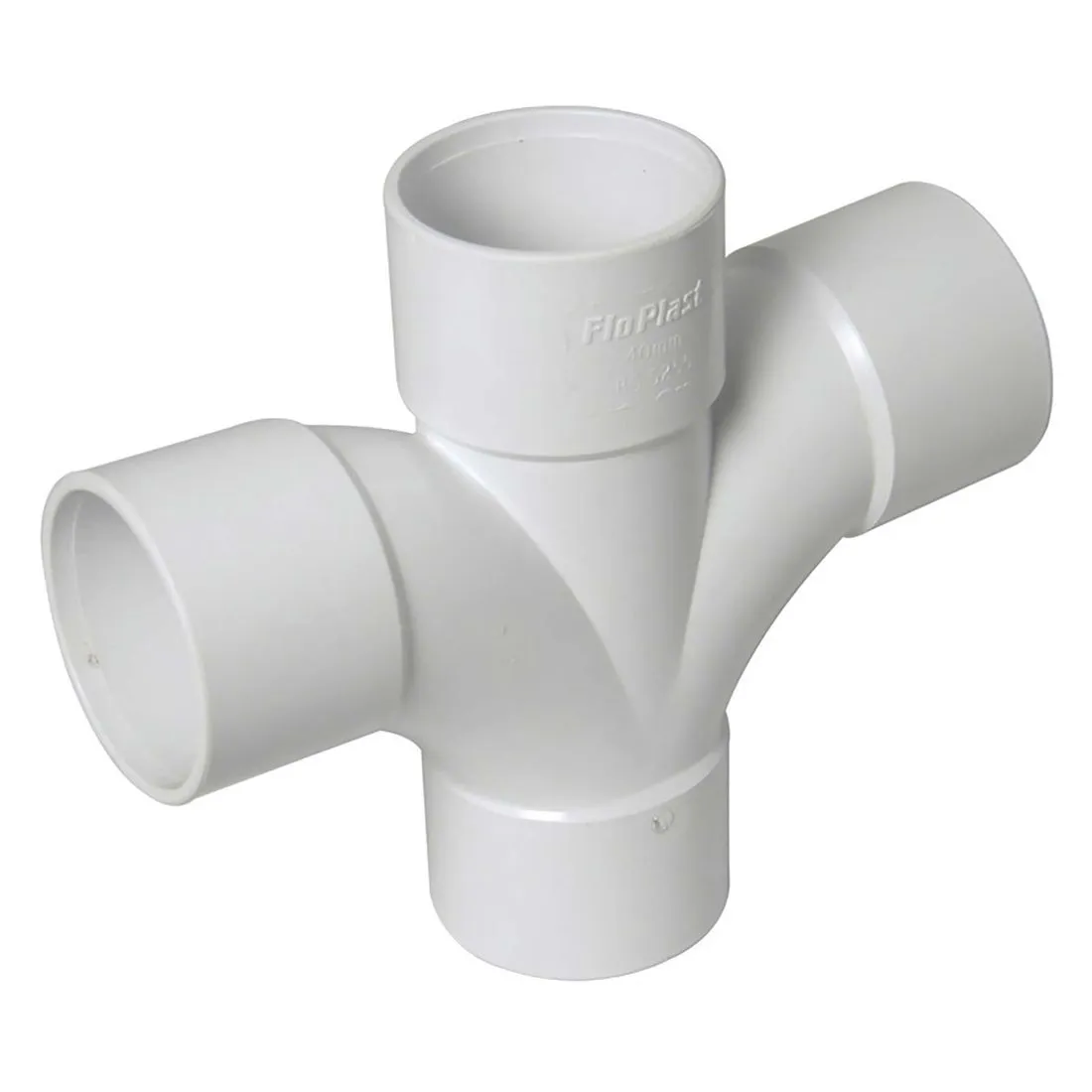 FloPlast 40mm White Solvent Weld 92.5 Degree Cross Tee