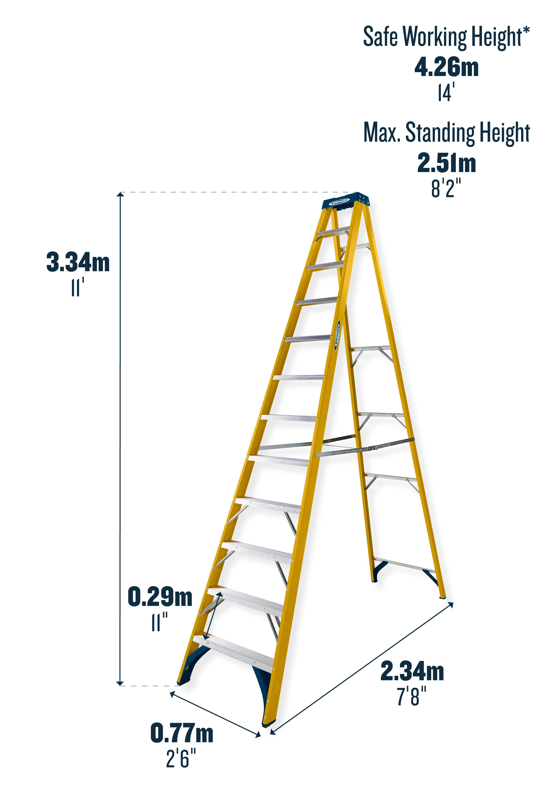 Fibreglass Swingback Stepladder