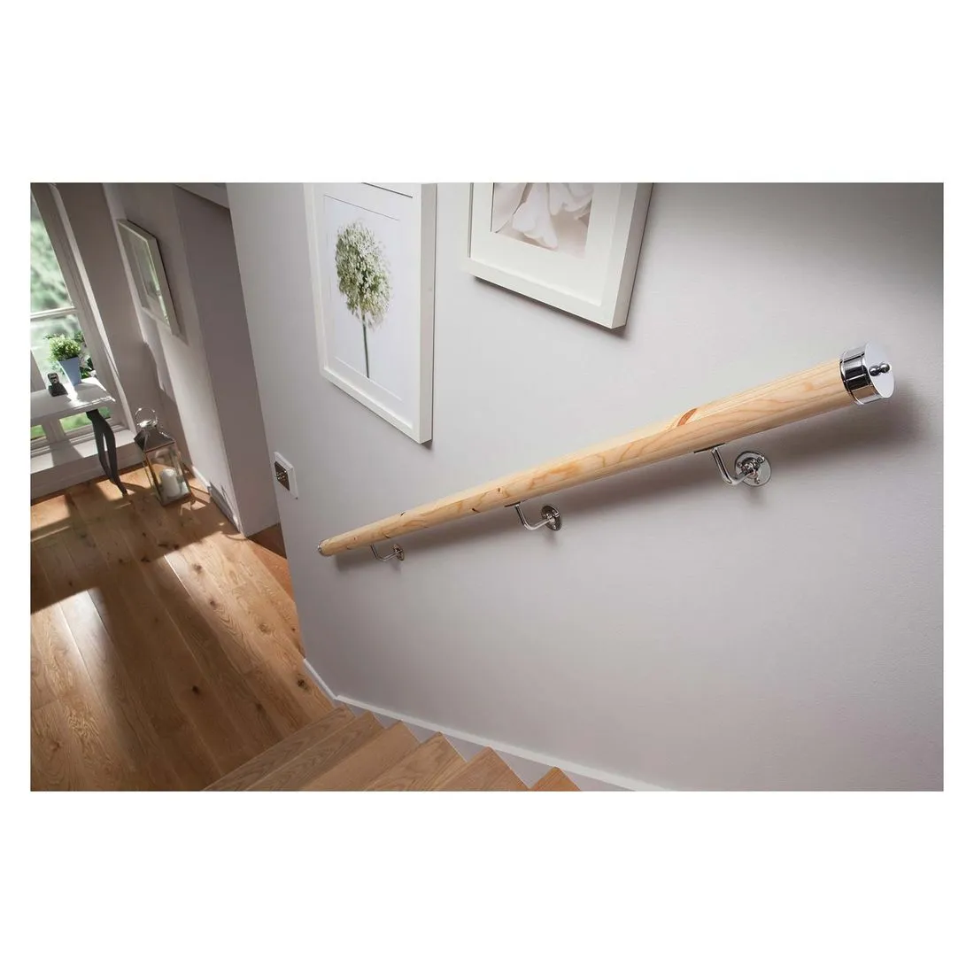 Stair Handrail Wallmounted Pine Pefc