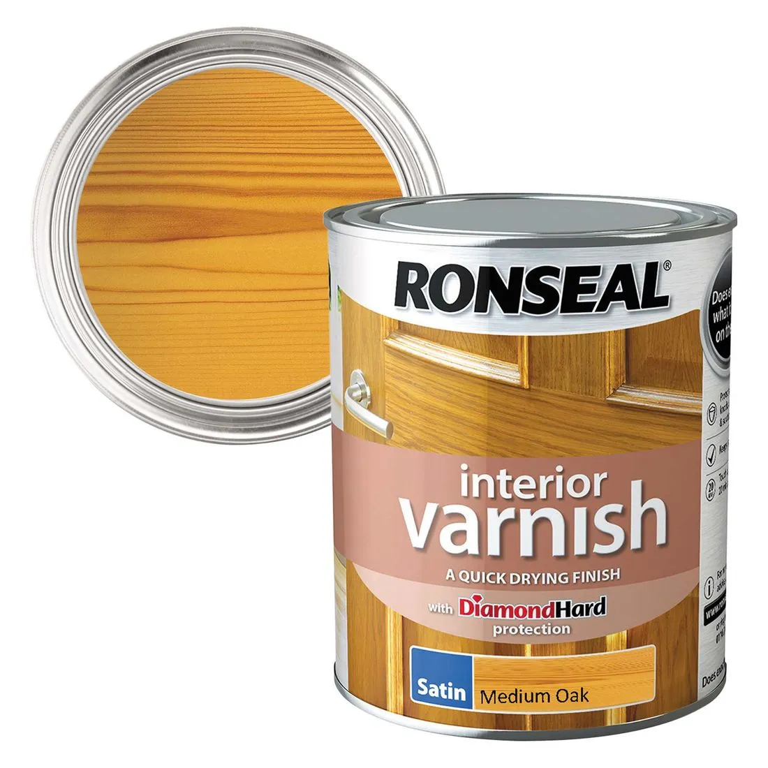 Ronseal Interior Varnish Medium Oak Satin 750ml