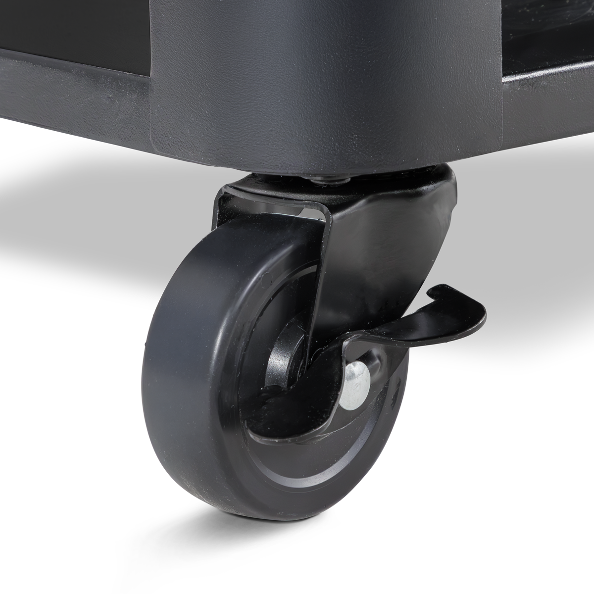 Dellonda BBQ/Plancha Workstation Trolley with Cupboard, Extension Table & Utensil Hooks, Black