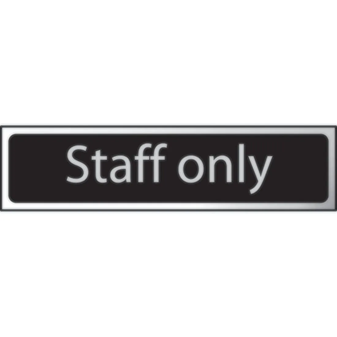 Staff Only Sign 200 x 50mm Black