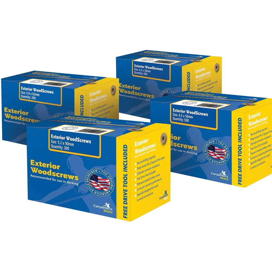 Carpenters Mate Deck Screws 90mm Pk 150