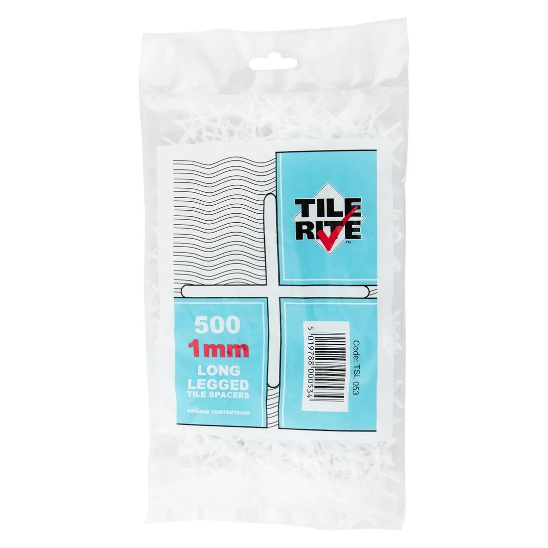 1mm Long Leg Tile Spacers Pack of 500