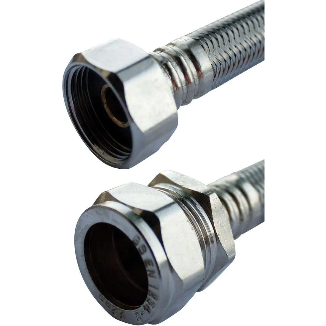 Flexible Tap Connector 15mm x 1/2in x 900mm 9.5mm Bore
