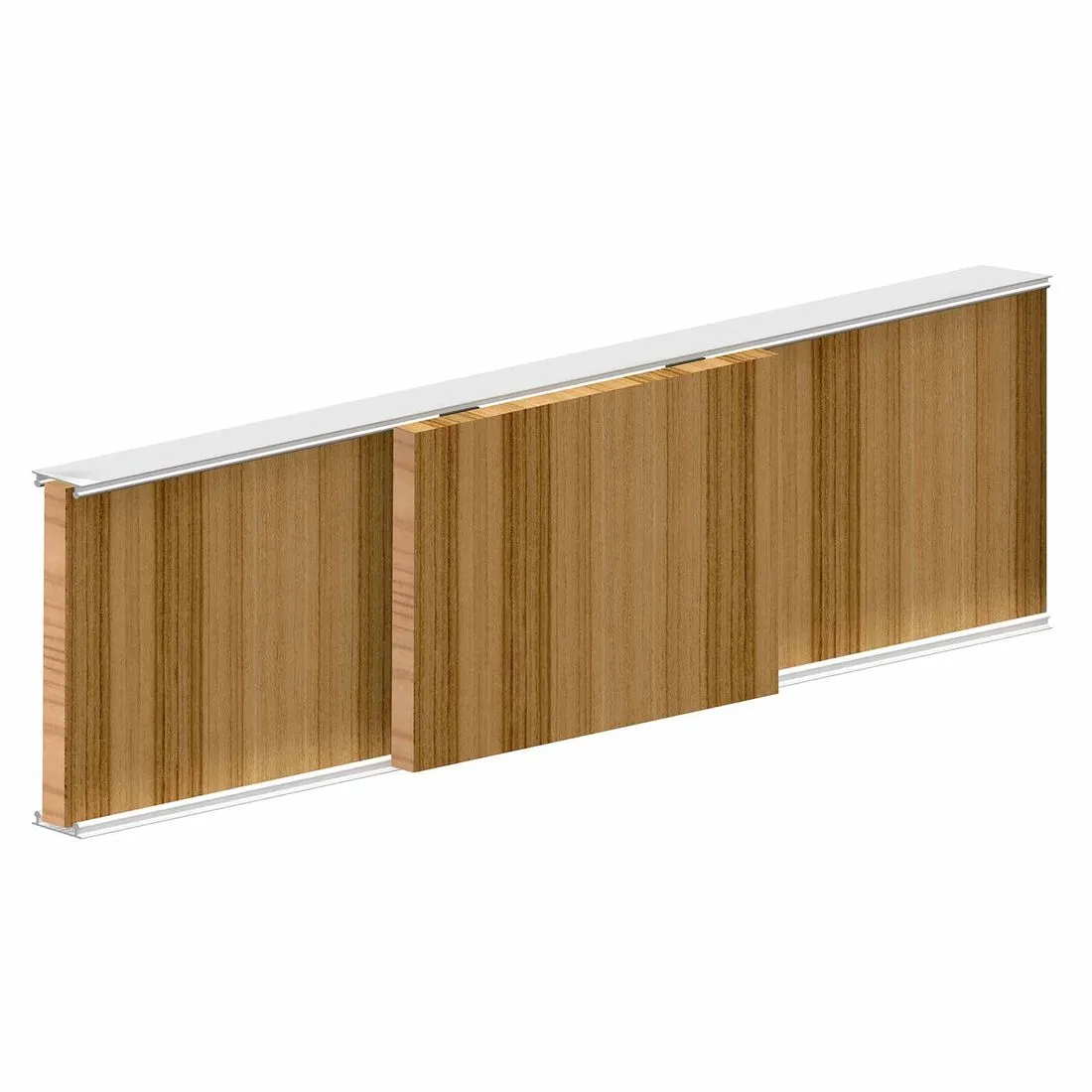 ARES2 sliding wardrobe door system for 3 doors. 2400mm track length.