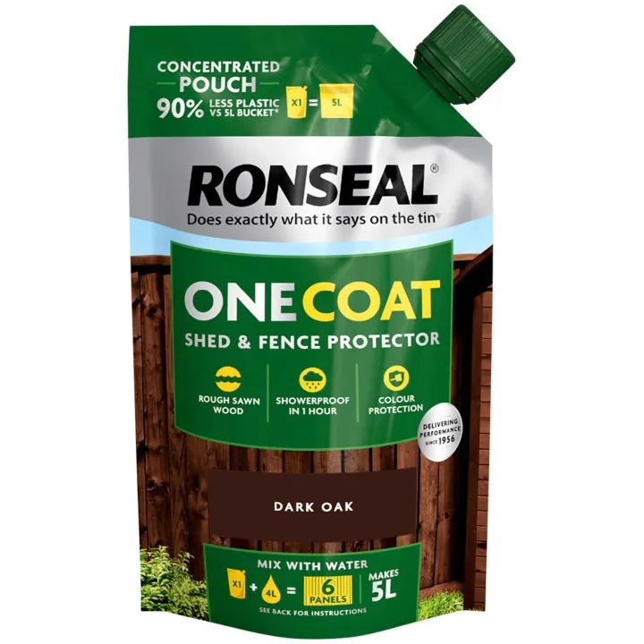 Ronseal One Coat Fence Protector Pouch Dark Oak 950ml