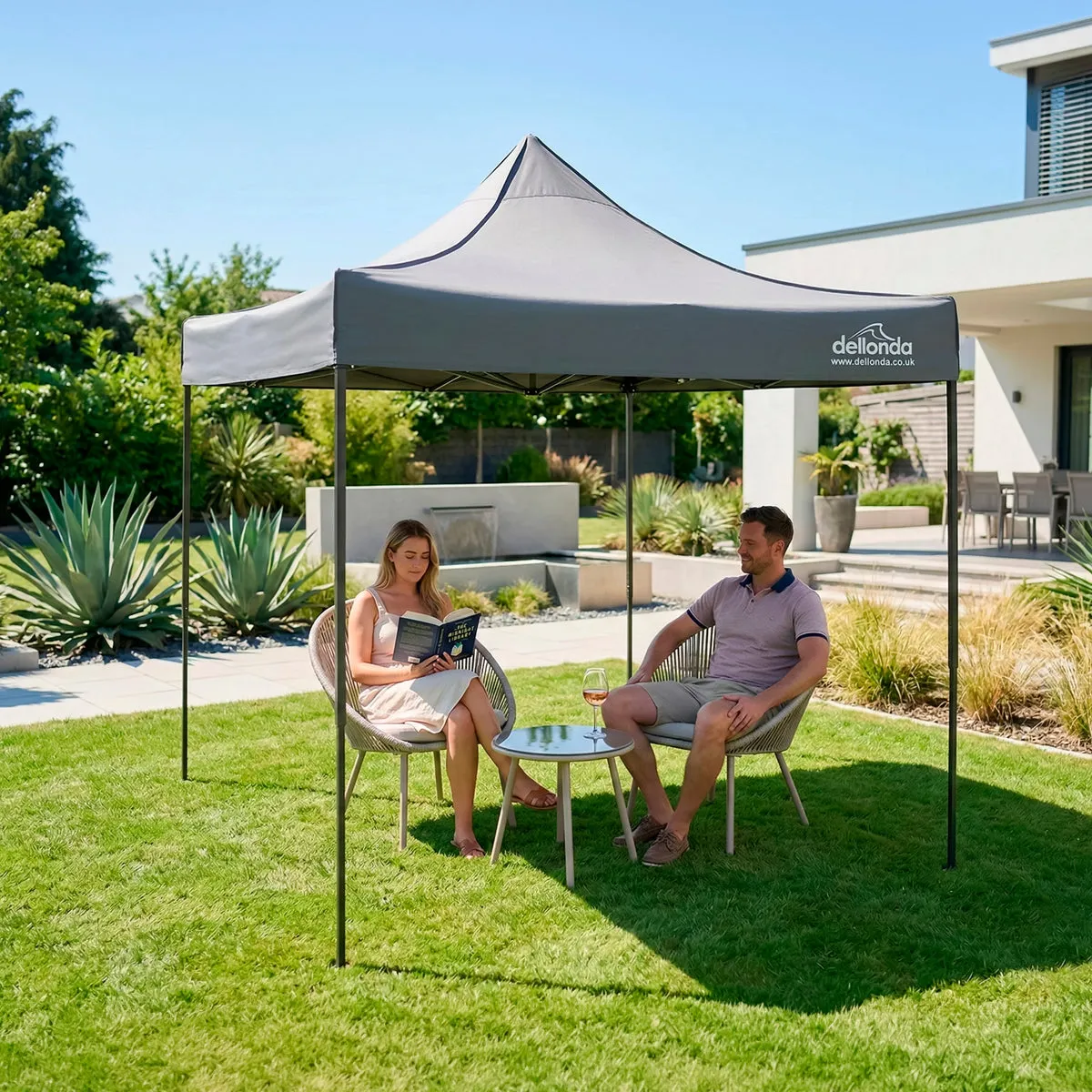 Dellonda Premium 2 x 2m Pop-Up Gazebo, Water-Resistant Fabric, with Carry Bag & Weight Bags