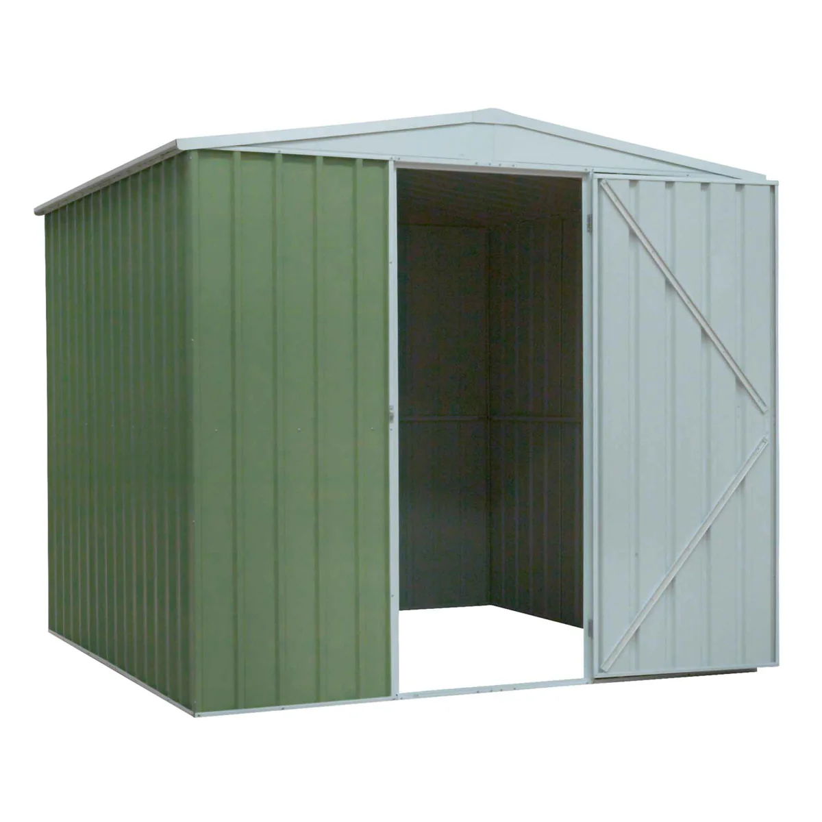 Dellonda Galvanized Steel Green Storage Shed Apex Style Roof