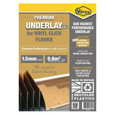 Vitrex 1.5mm LVT Foam Underlay Panel Gold 9.6m²