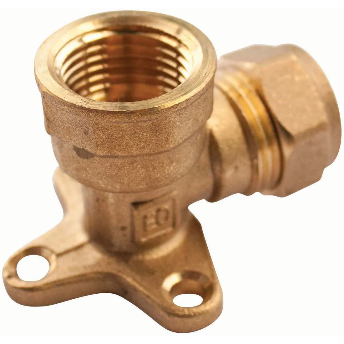 Copper Compression Wall Plate Elbow 15mm x 1/2in