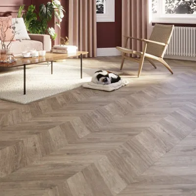 Leyton Chevron Wood Effect Laminate Flooring 1.72m²