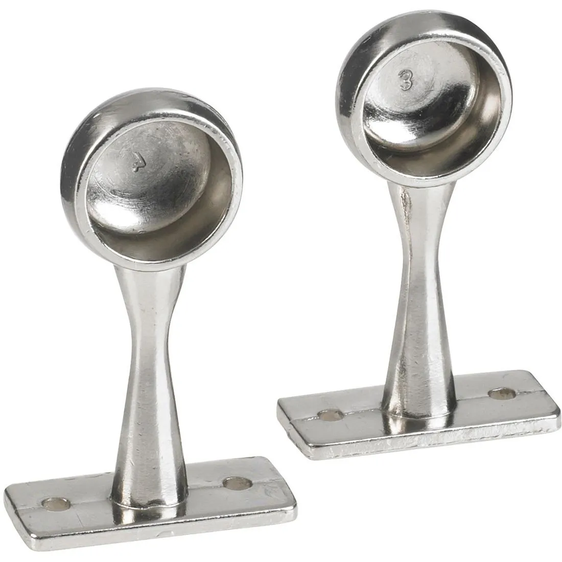 Colorail Standard End Bracket Brushed Nickel 19mm Pk 2