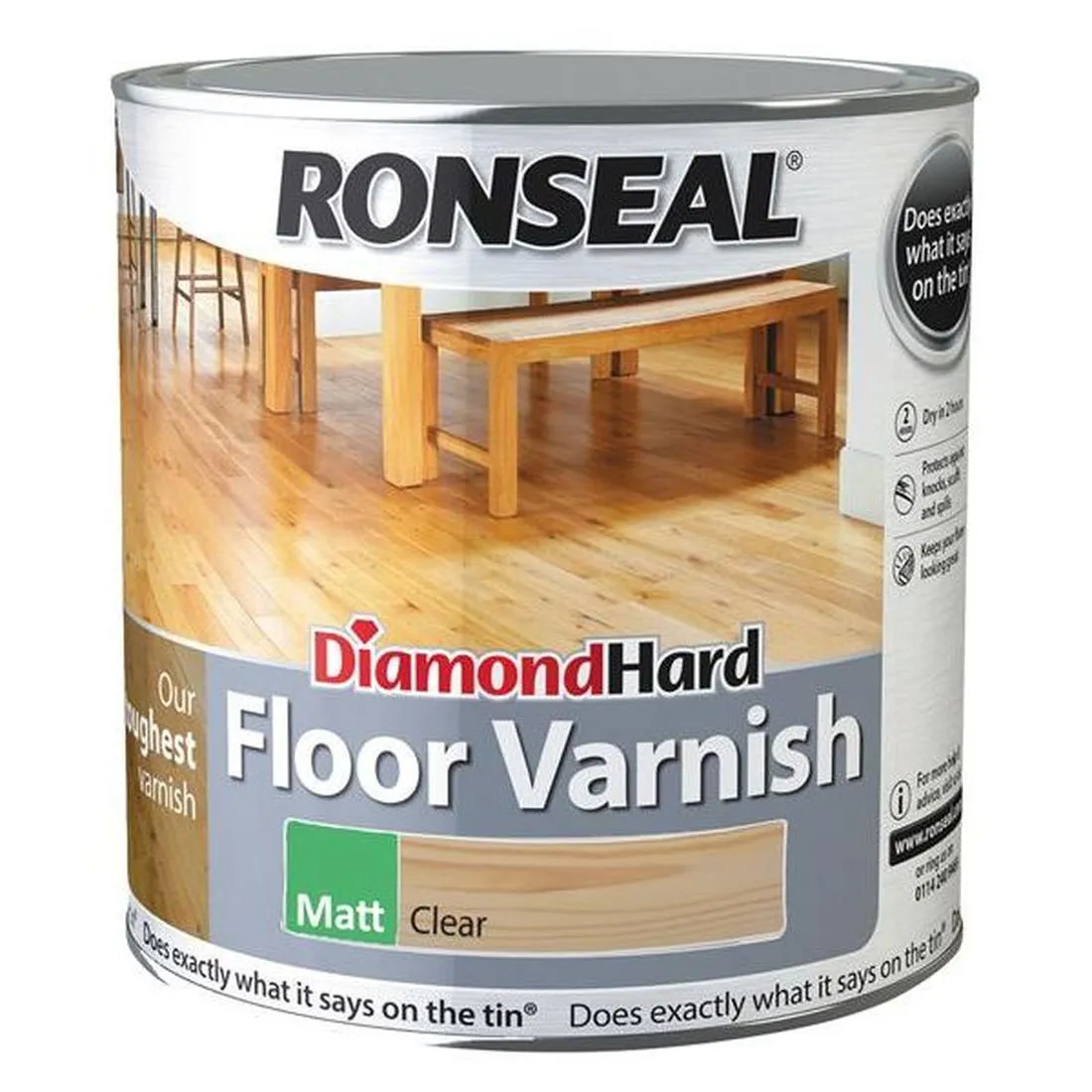 Ronseal Diamond Hard Floor Varnish Matt 2.5 litre