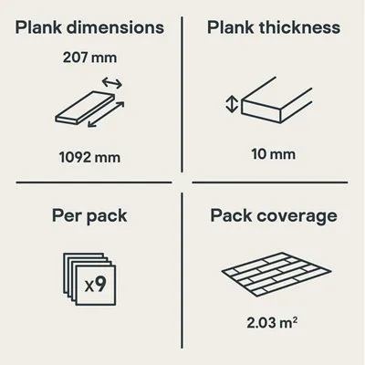 Bishorn Natural Oak Engineered Real Wood Top Layer Flooring 2.03m²