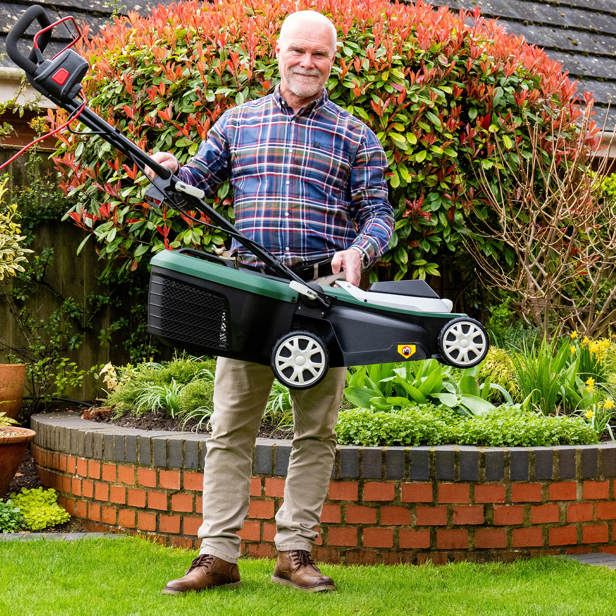 Webb Supreme 33cm Electric Rotary Lawnmower with Rear Roller