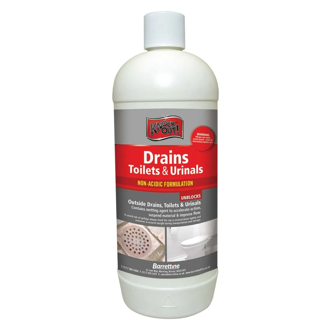 Knockout Drain, Toilet and Urinal Unblocker 1L