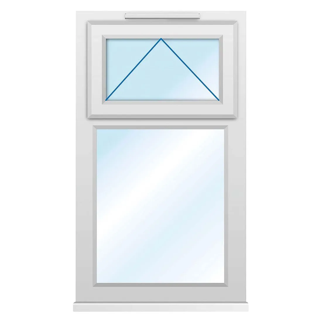 uPVC Window Obscure Glazed Top Opening 610 x 1040mm