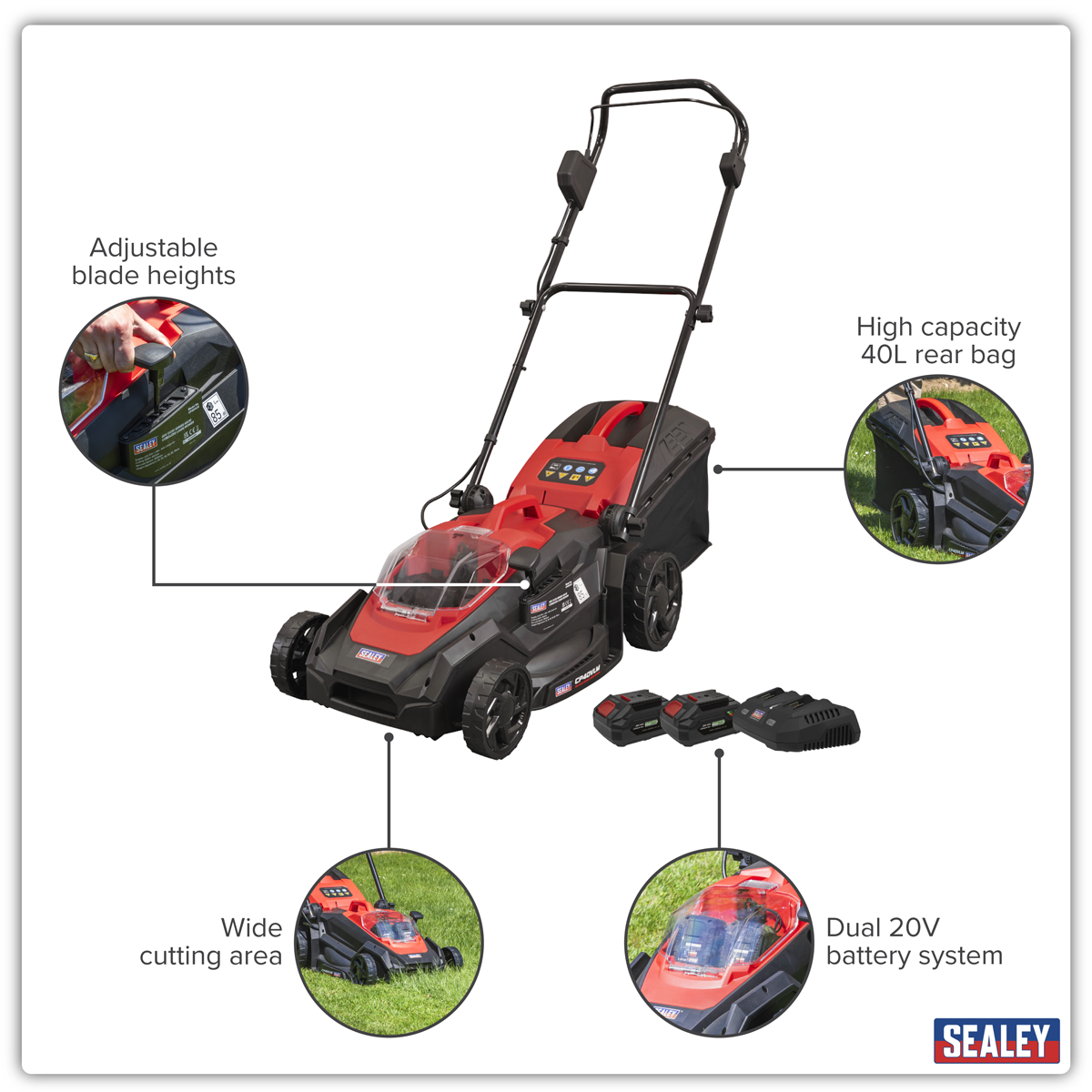 SV20 Series 40cm Cordless Lawn Mower 40V