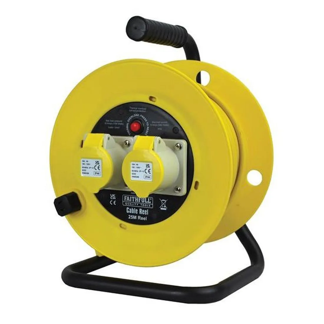 Faithfull Open Drum Cable Reel 110V 16A 2-Socket