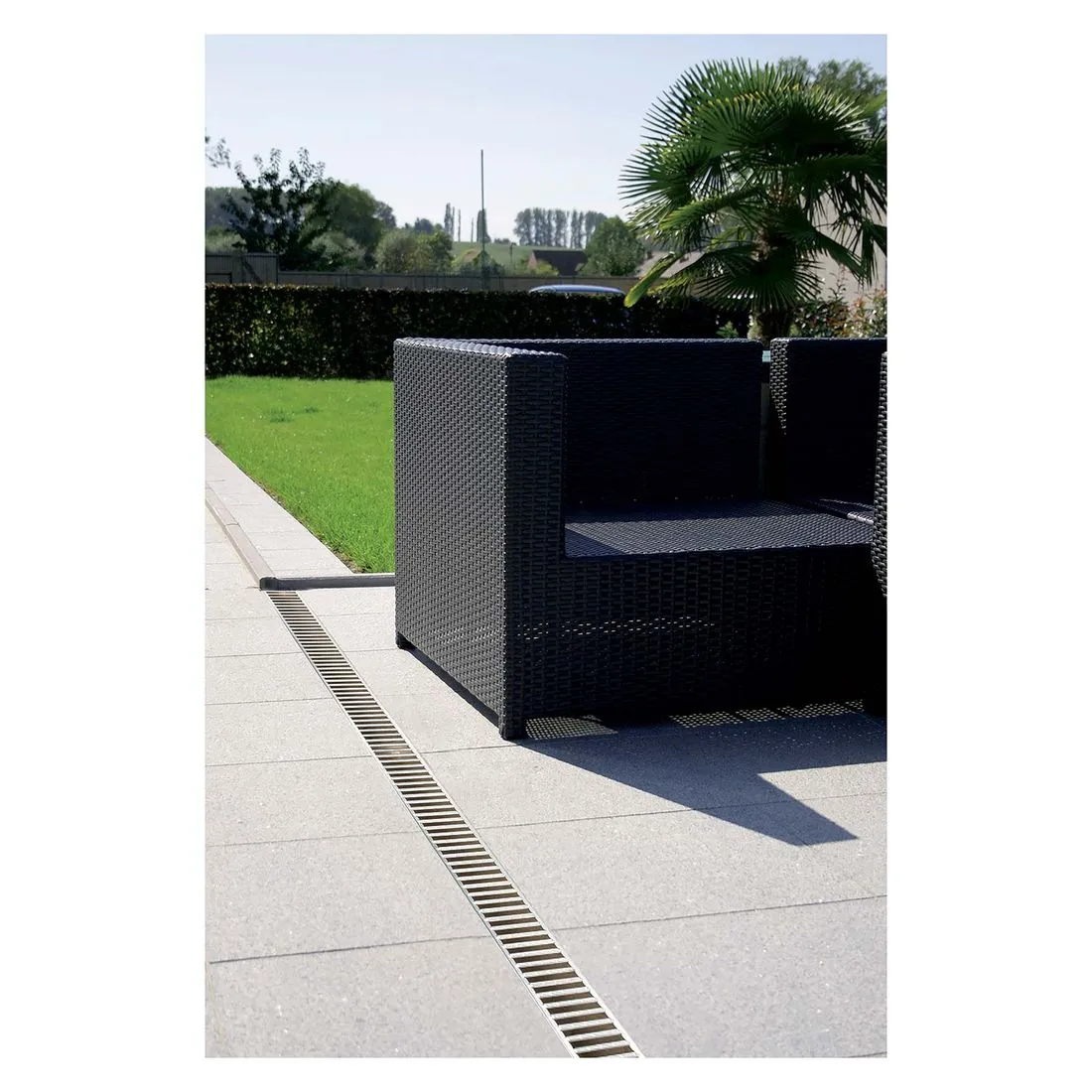 ACO RainDrain 1m Channel with Galvanised Steel Grating