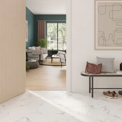 Elegance White Marble Tile Effect Laminate Flooring 2.53m²