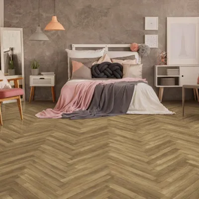 Kraus Odell Rustic Oak Effect Herringbone LVT 2.34m²