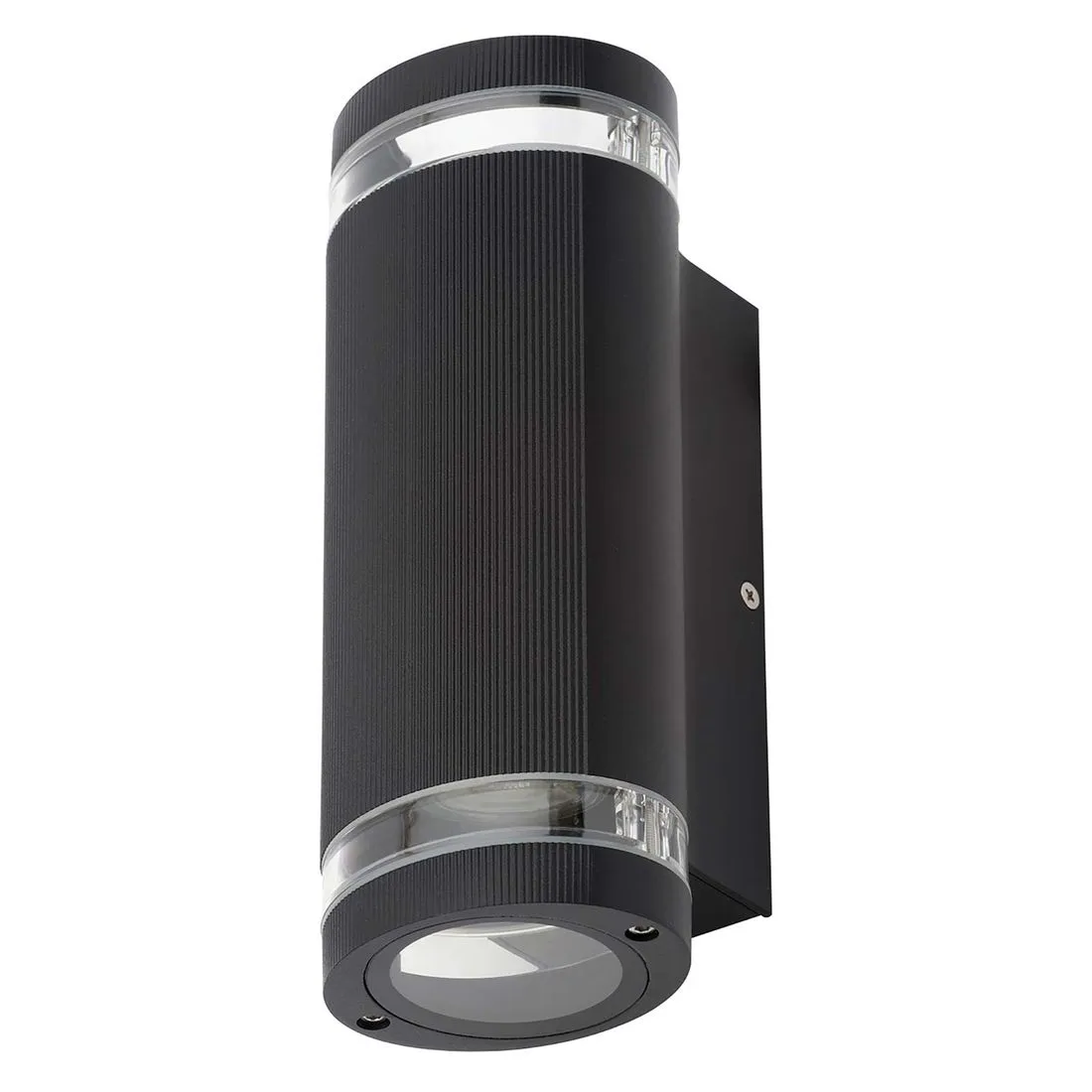 Zinc Helix Up and Down Wall Light Black IP44
