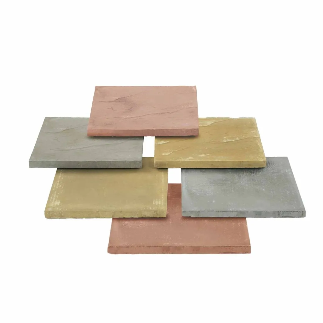 Trade Pack Pallet of 60 Stonemarket Ryton Riven Utility Slab Buff 450 x 450 x 32mm