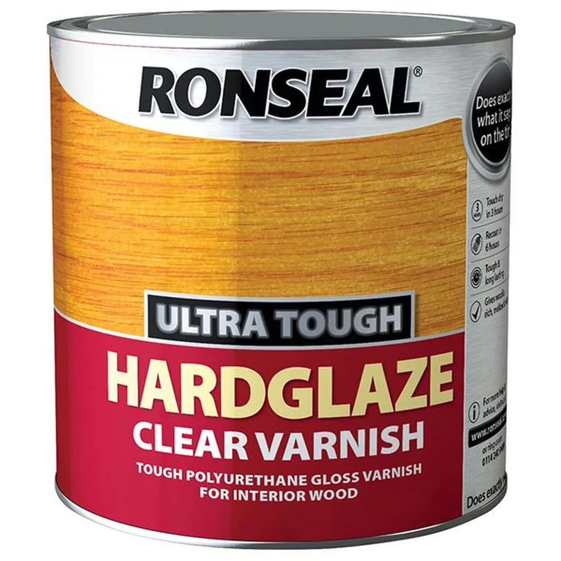 Ronseal Ultra Tough Hardglaze Internal Clear Gloss Varnish 2.5 litre