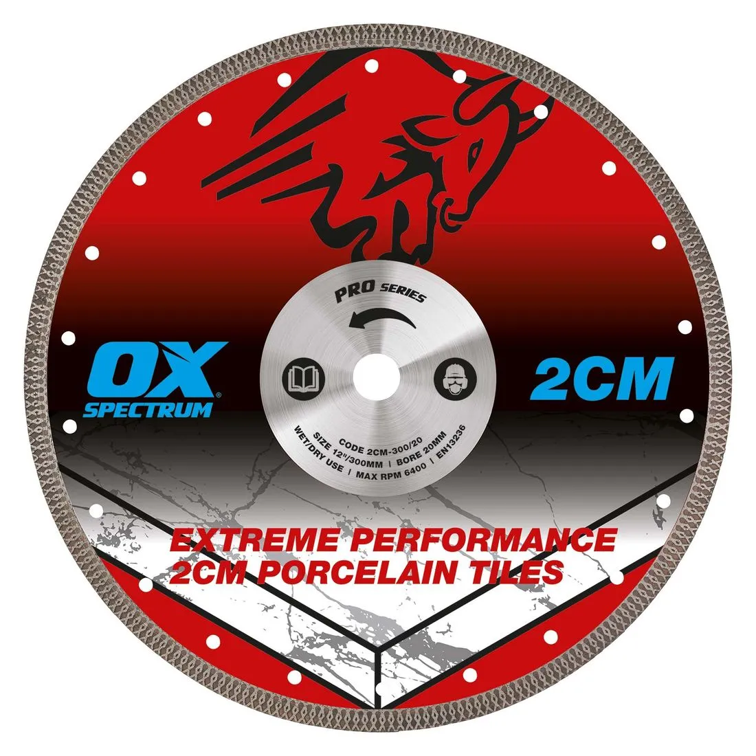 Ox Pro Porcelain Cutting Diamond Blade 300 x 20mm