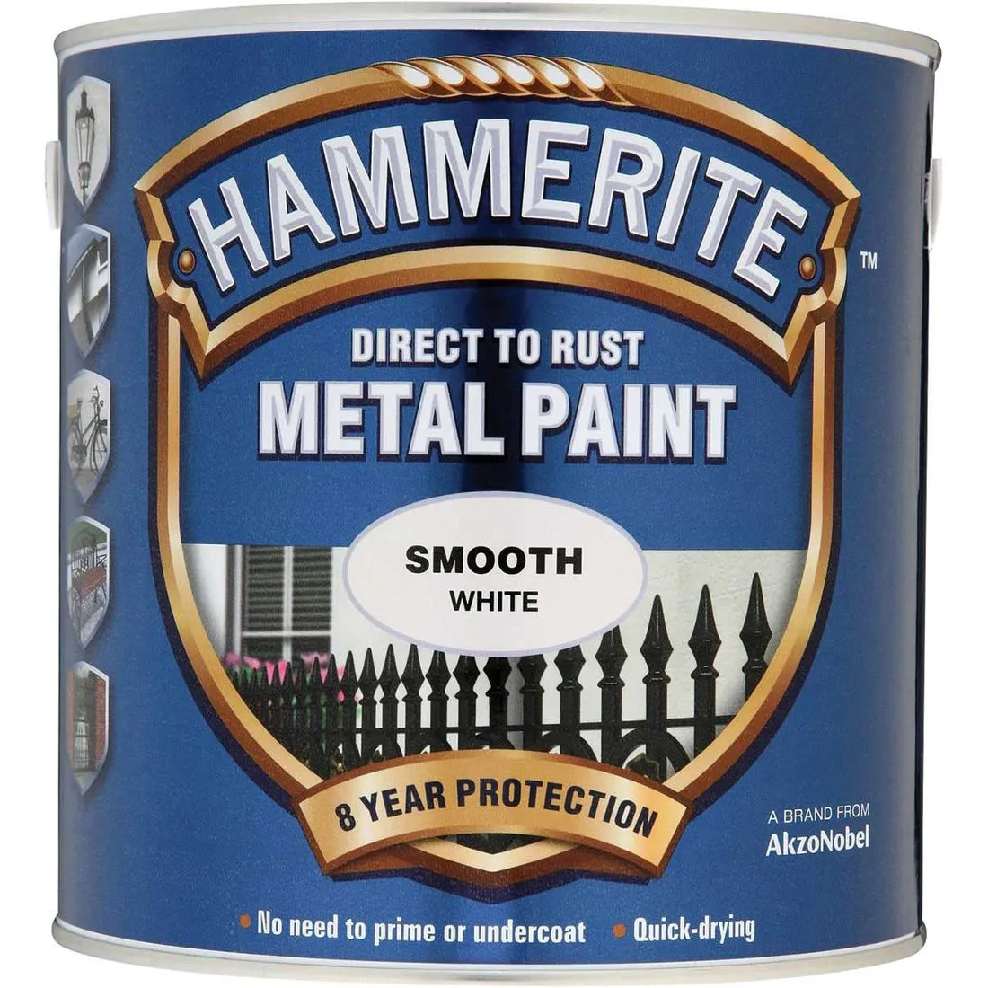 Hammerite Direct to Rust Metal Paint Smooth White 2.5L