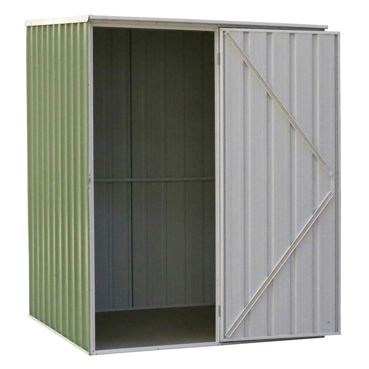 Dellonda Galvanized Steel Green Storage Shed Pent Style Roof