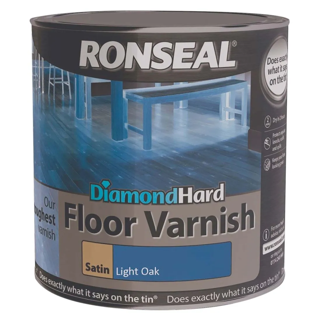 Ronseal Diamond Hard Floor Varnish Light Oak Satin 2.5L
