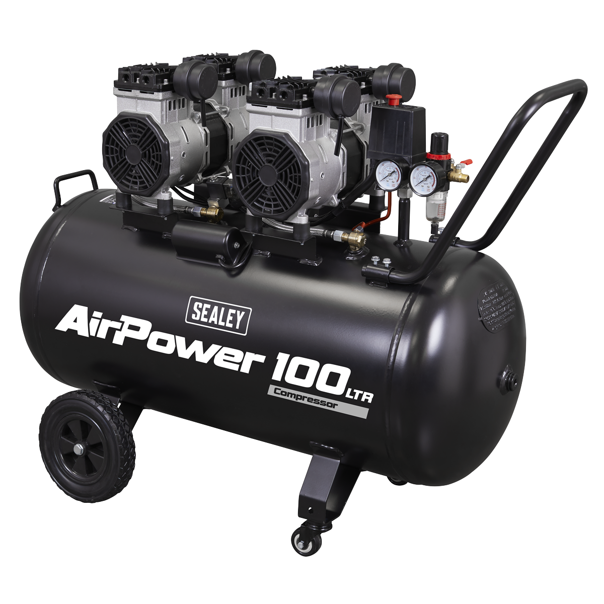 100L Oil Free Low Noise Direct Drive Air Compressor 2 x 2HP