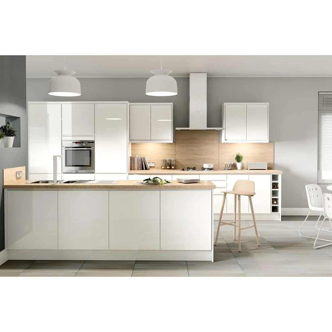 Capri White 1000mm Wall Unit