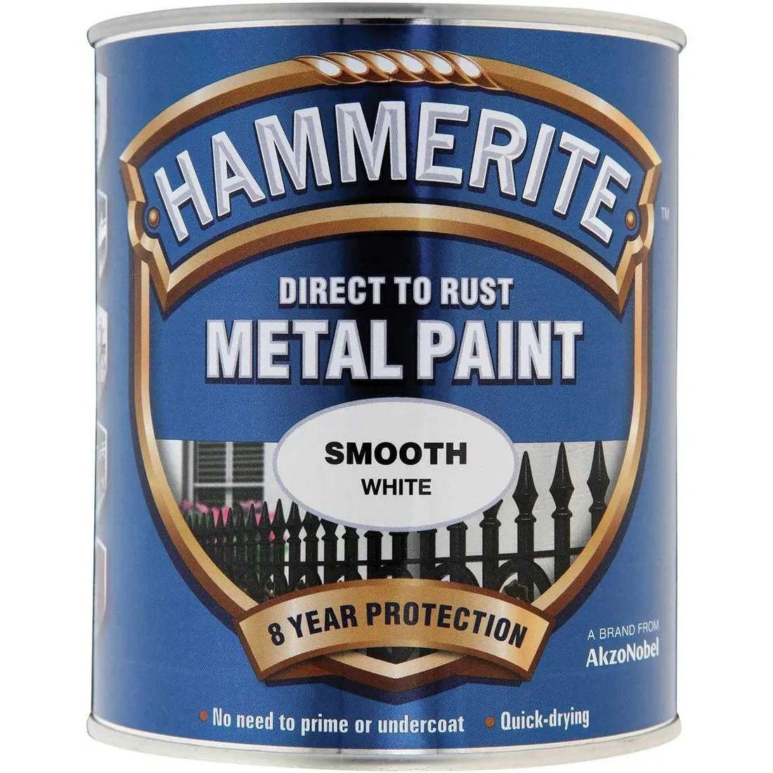 Hammerite White Direct To Rust Metal Paint Smooth 750Ml