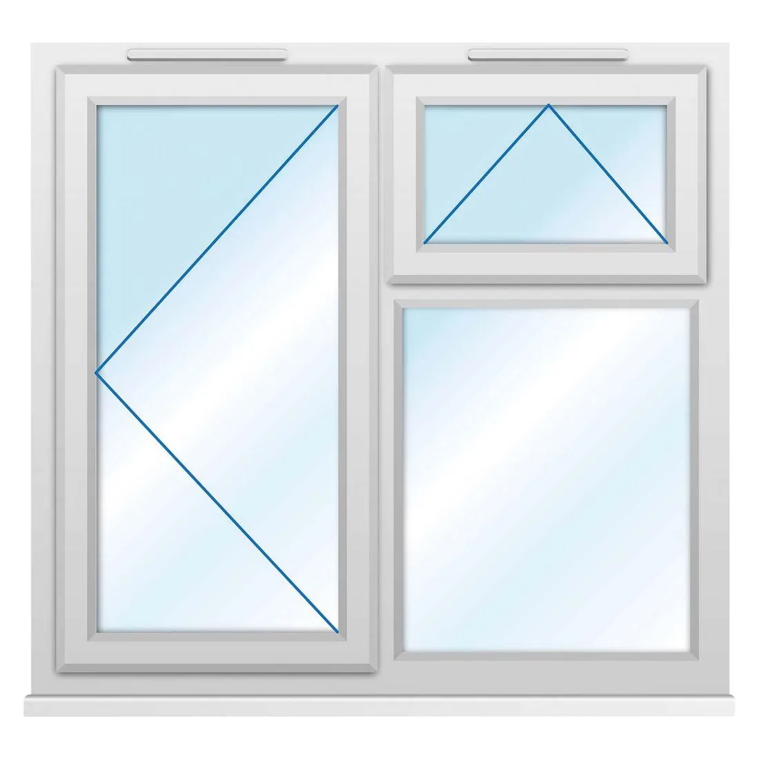 uPVC Window Clear Glazed Left Hung 1190 x 1040mm