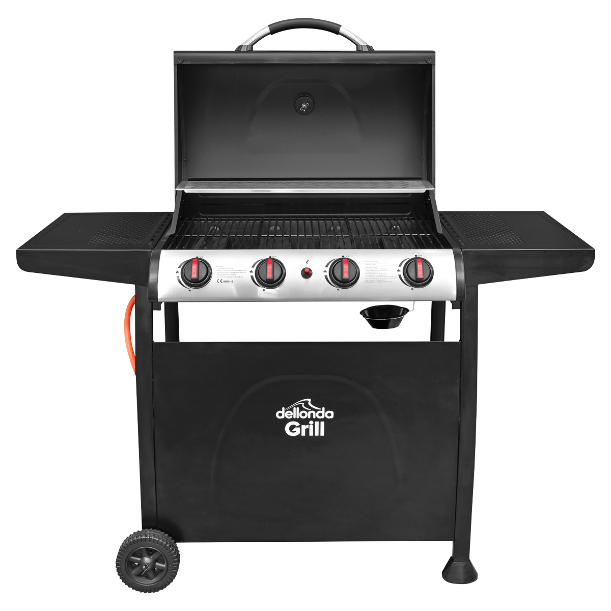 Gas BBQ Grill with Piezo Ignition & Thermometer
