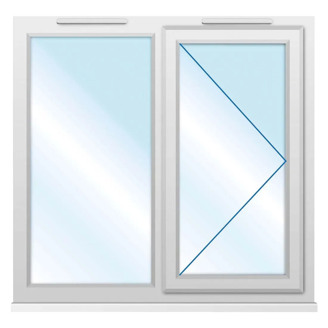 uPVC Window Clear Glazed Right Hung 1190 x 1040mm