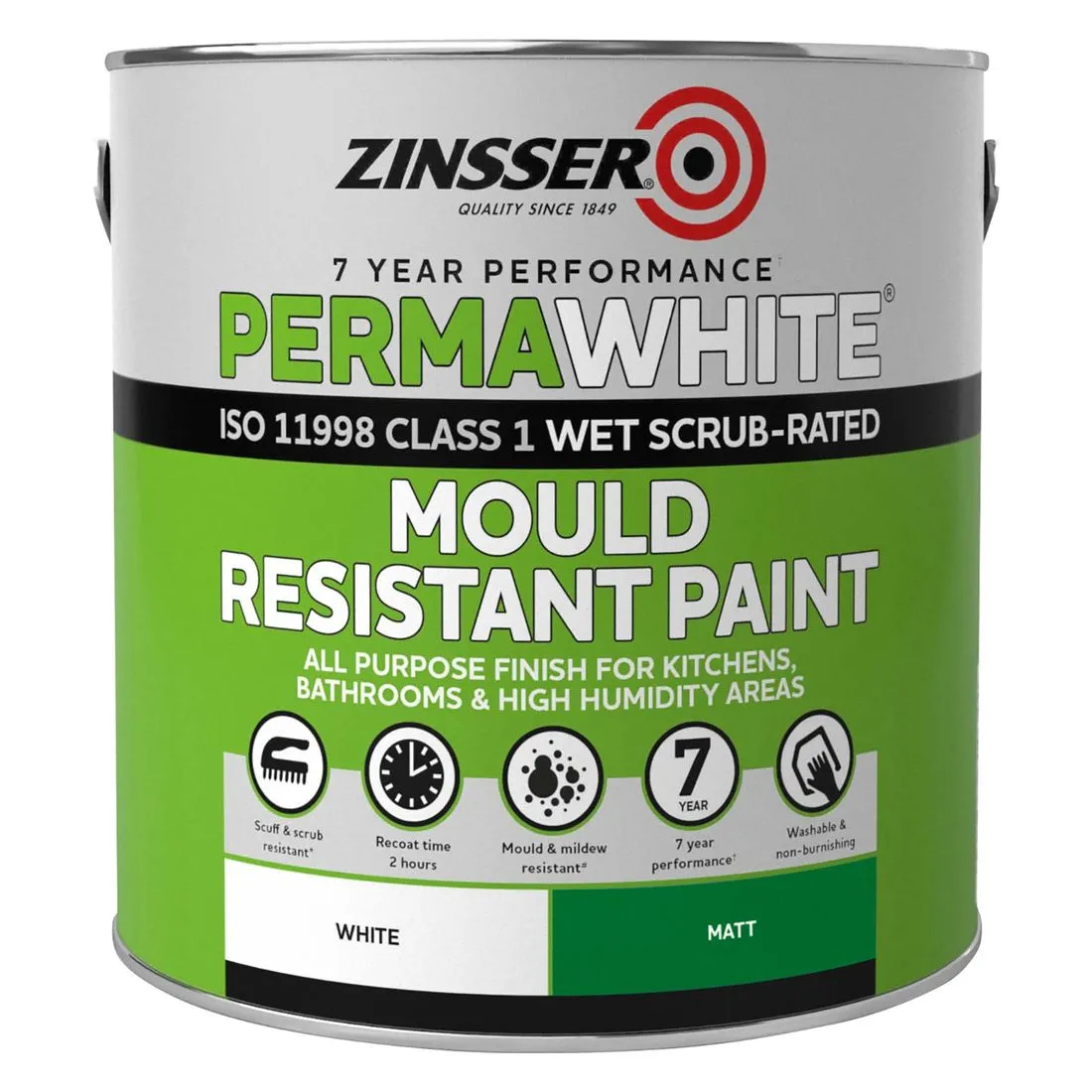 Zinsser Perma-White Mould Resistant Paint Matt 2.5L