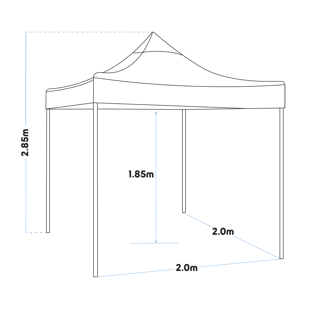 Dellonda Premium 2 x 2m Pop-Up Gazebo, Water-Resistant Fabric, with Carry Bag & Weight Bags