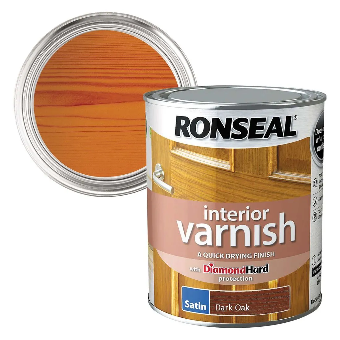 Ronseal Interior Varnish Dark Oak Satin 750ml