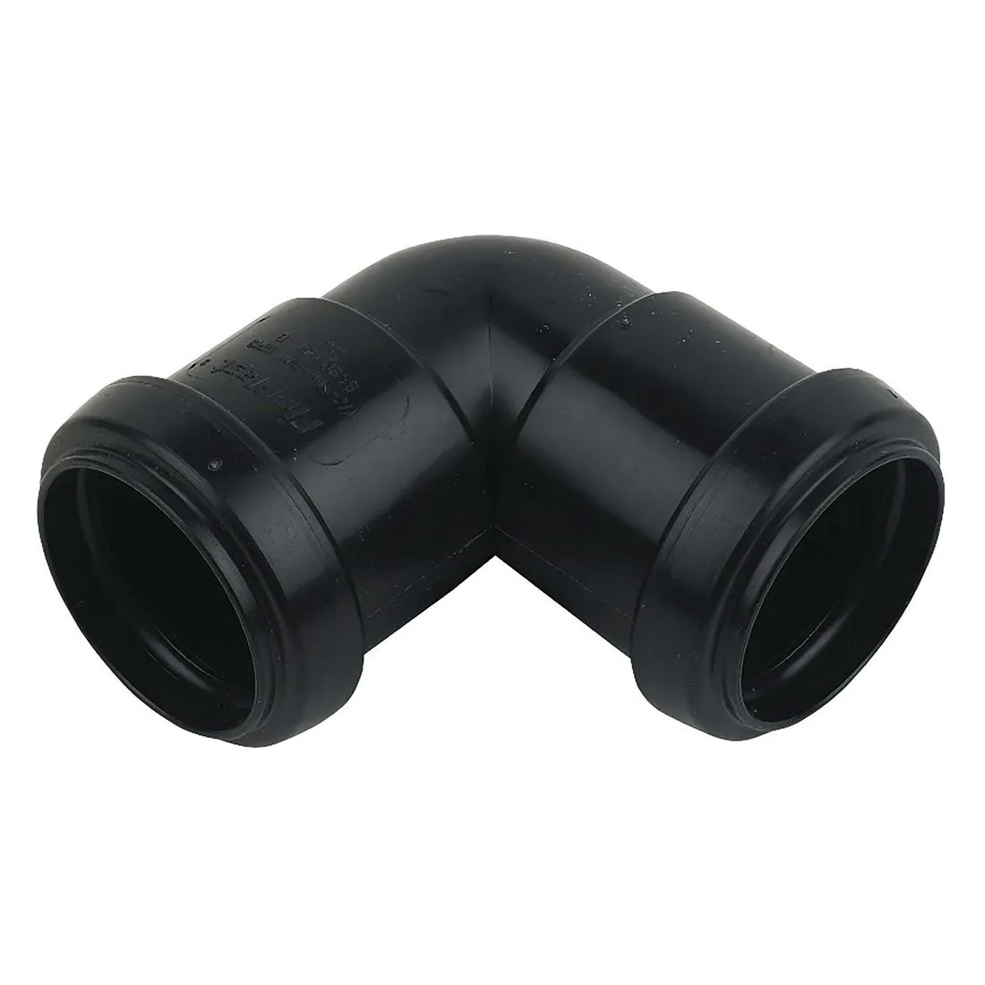 FloPlast 32mm Black Push Fit 90 Degree Knuckle Bend