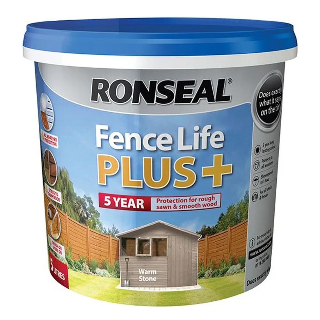 Ronseal Fence Life Plus+ Warm Stone 5 litre
