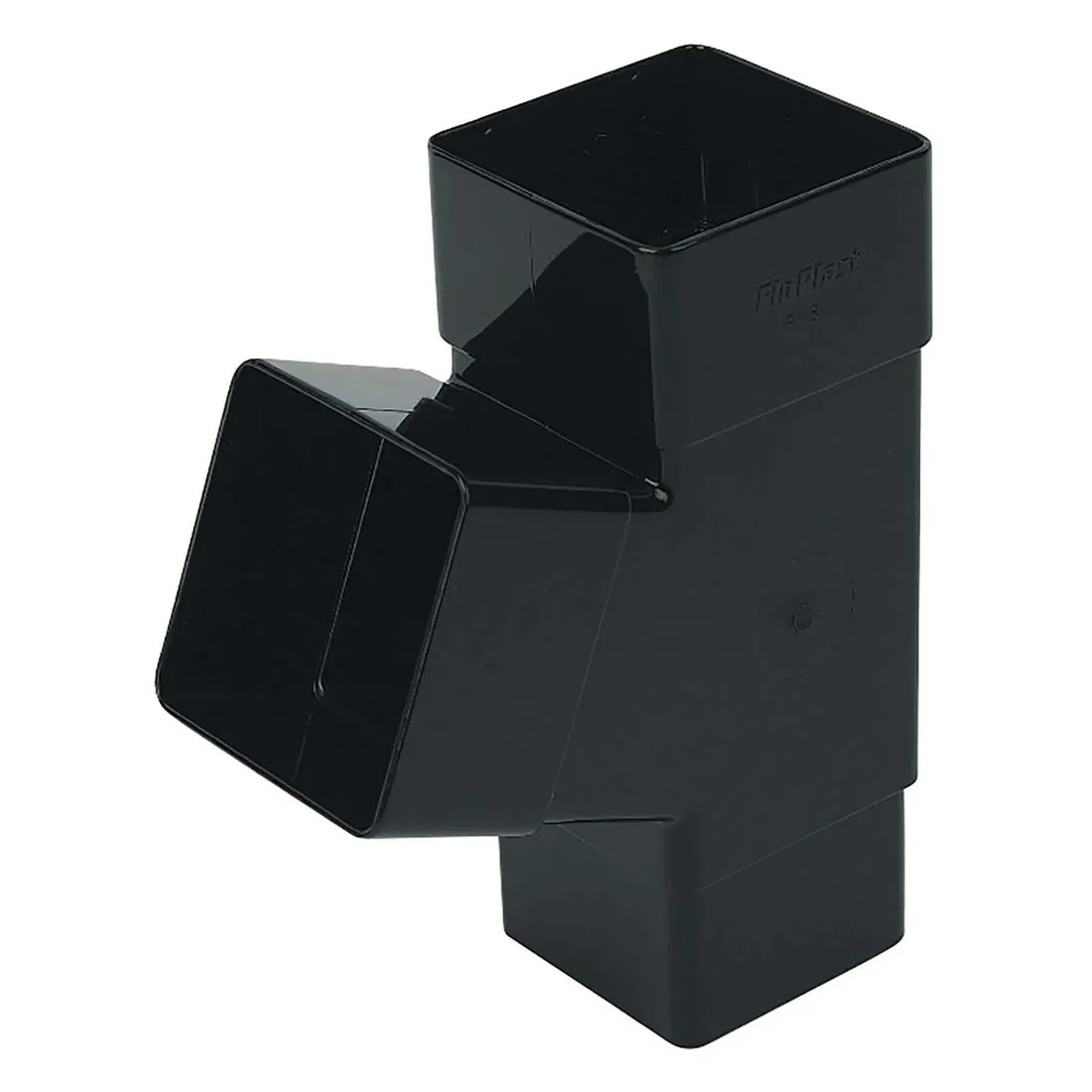 FloPlast Black 65mm Square Downpipe 67.5 Degree Branch